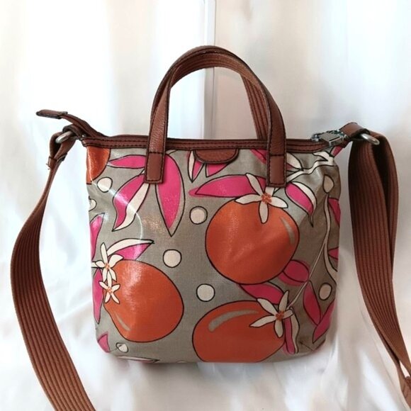 LIKE NEW 🌻 Fossil KeyPer Crossbody Bag Floral Coated Canvas & Leather Bag - Picture 2 of 9
